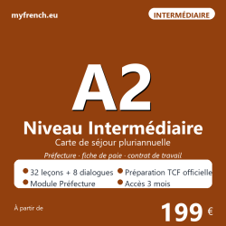 Cours de français A2 Intermédiaire · 199 € · Préfecture · myfrench.eu