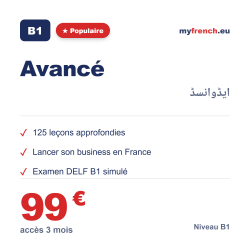 Cours de français B1 Avancé · 199 € · Résident 10 ans · DELF B1 · myfrench.eu