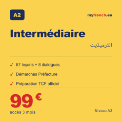 Cours de français A2 Intermédiaire · 199 € · Préfecture · myfrench.eu