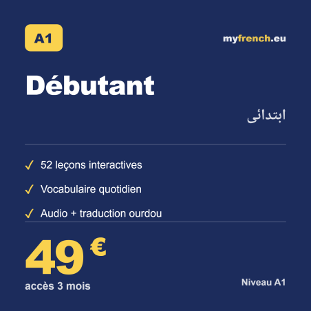 Cours de français A1 Débutant · 149 € · myfrench.eu